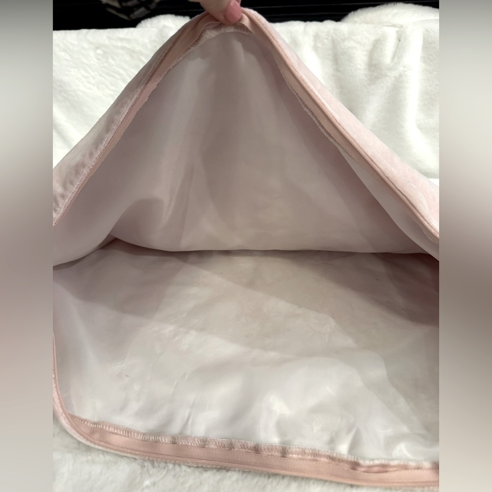 Bliss Studio Blush Pink with Silver Floral Embroidery Pillow Cover- 24”x14” - Picture 6 of 13